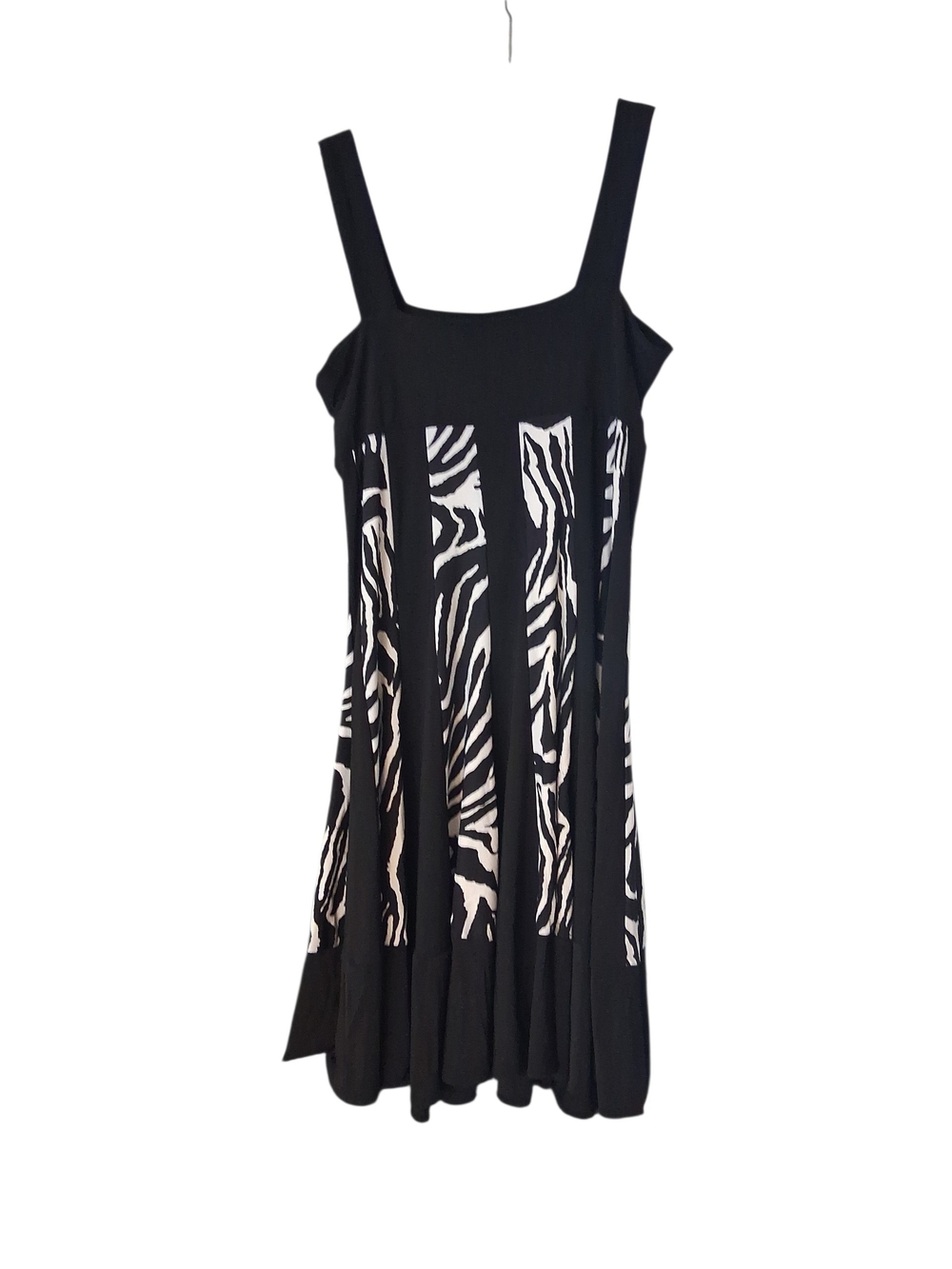 Black Dress with White Zebra Stripe Panels Size XL